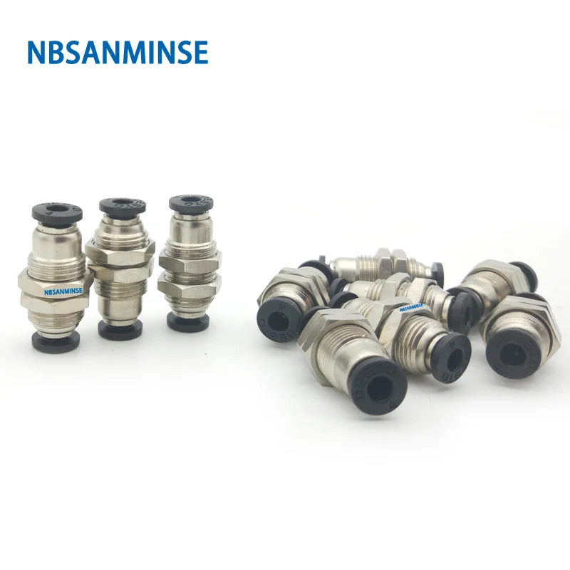 10 قطعة/الوحدة PMM الحاجز الاتحاد أنبوب المناسب تركيب خرطوم هوائي البلاستيك النحاس تركيب الهواء NBSANMINSE