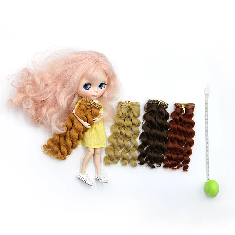 Msiredoll  bjd wig Accessories 1piece 15*100CM doll hair for 1/3 1/4 1/6 1/12 Curly doll hair bjd wig diy Free shipping