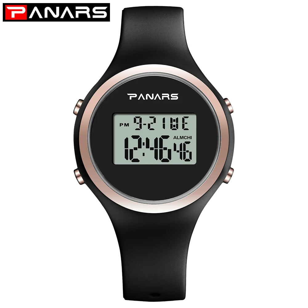 PANARS Women Men\'s Luminous Watches Electronic Digital Waterproof Watch Fashion Simple Silicon Belt Students Kids Watch 8122