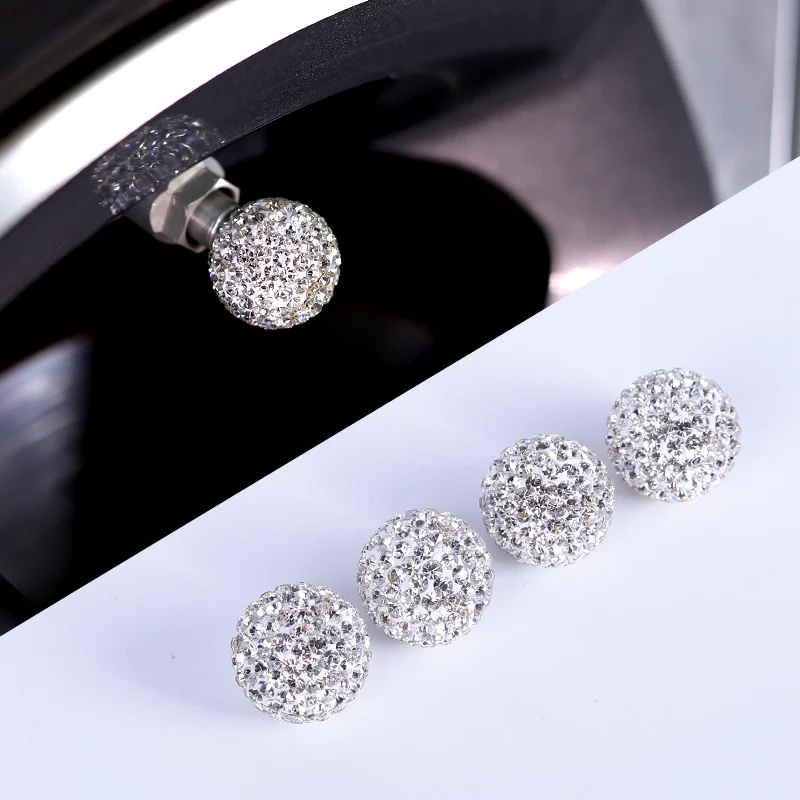 

4pcs Diamond Crystal Car Tire Valve Stem caps Car Wheel Tires Valves Tyre Stem Air Caps Airtight Cover Accessoires Decoration