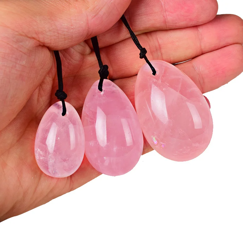 Yunchi Vaginal Muscle Tightening Drilled Massage Stone Yoni Egg Set Jade Eggs Rose Quartz Yoni Wand Women Kegel Exerciser