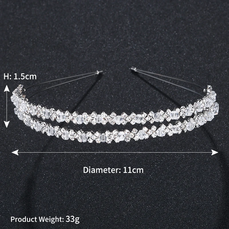 Miallo Crystal Rhinestones Hairbands Tiaras Beads Crowns Wedding Party Prom Hair Accessories Women Girls Fashion Head Jewelry image 5