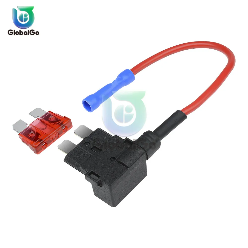 12V Micro/Mini/Standard Size Car Fuse Holder Add-a-circuit TAP Adapter with 10A Micro Mini Standard ATM Blade Fuse