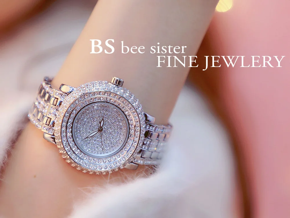 2019 Luxury Crystal watch stainless steel strap Quartz Watch Rhinestone Women Watches Clock female Ladies Dress Wristwatch