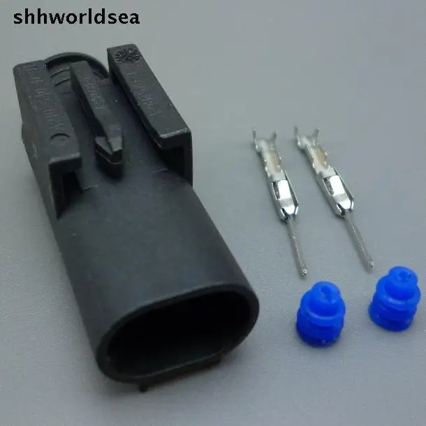 Shhworldsea 100Set 2Pin part Auto connector plug water Temp sensor plug Car Temp Electrical Socket 1-967570-3 for BMW Buick