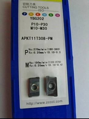 Acquisto libero 10 Pz APKT11T308 PM YBG202 ZCC. CT Tornio Taglio Inserisci Carbide Turning Strumento Inserisci Per acciaio e in acciaio inox