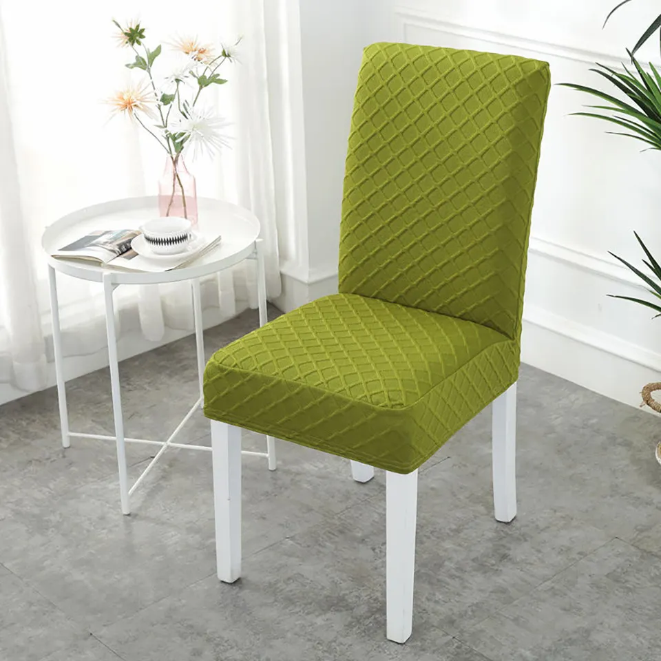 Double-layer Fabric Elastic Chair Cover For Kitchen/Wedding Stretch Chair Covers Spandex Dining Room Chair Cover With Back image 4