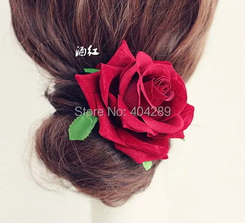 

24pcs/lot High Quality Artificial Velvet Rose Flower Brooch Hair Clips Bridal Wedding Party Woman Flower Hair Fascinator