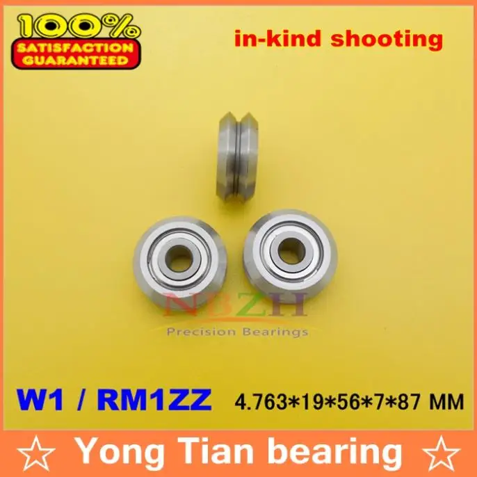 Free Shipping NBZH bearing W1 RM1ZZ 4.763X19.56X7.87mm V Wheeles W Groove Sealed Ball Bearing W1ZZ W1-2RS RM1-2RS W1-5