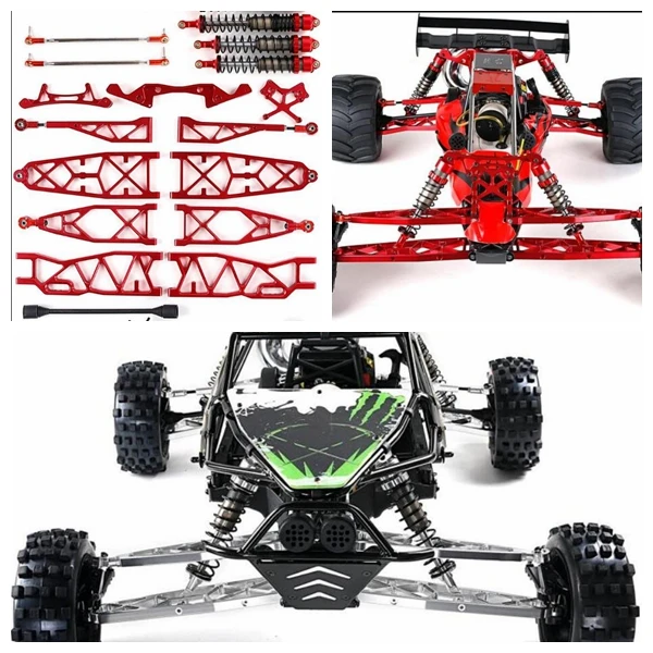 Super long supension arm + shock absorber + CVD + shock tower set for ROFUN HPI Baja 5b 5t 5sc CNC BAJA-MAX upgrade part