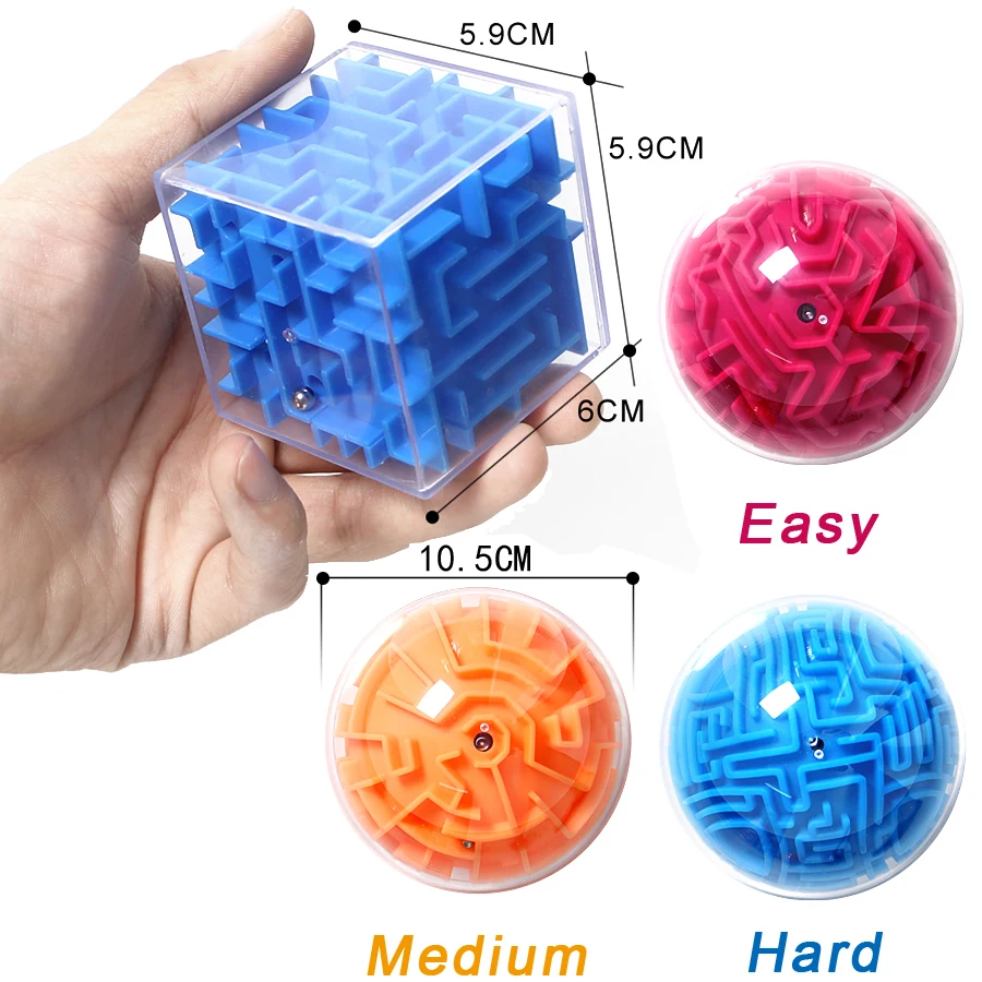 Maze Ball Mini 3D Magic Intellect Maze Ball Kids Children Balance Logic Ability Puzzle Game Educational Training Tools for kids