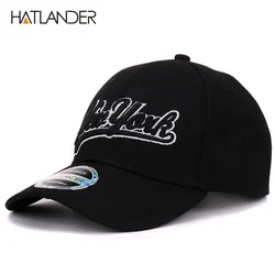 Hatlander-ブラックニューヨーク野球帽,調節可能なスポーツキャップ,カジュアル,ユニセックス