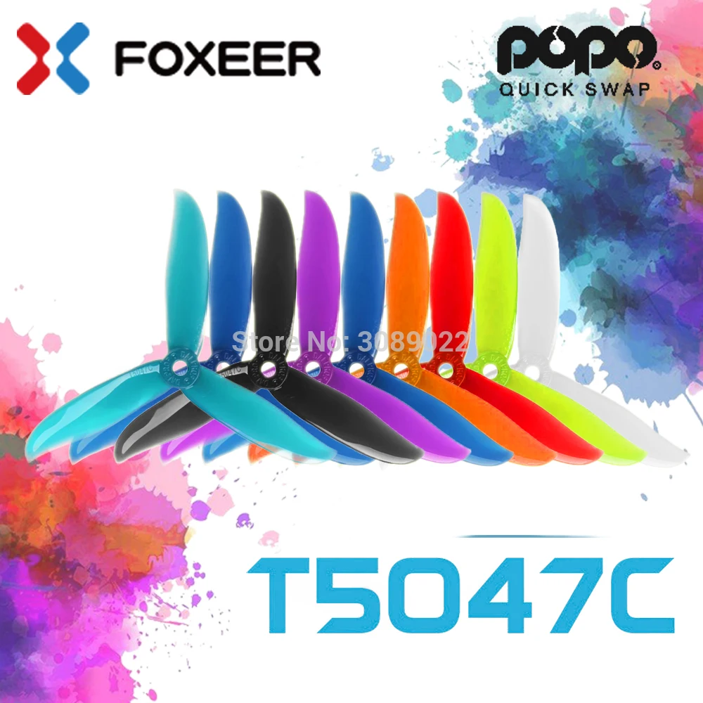 12 pcs / 6 pair DALPROP CYCLONE T5047C T5047BN 5047 Tri-Blade Propeller Compatible POPO System Propeller for FPV Racing Drone