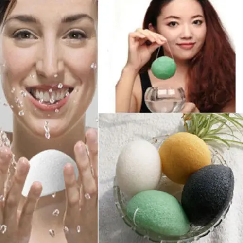 Natural Konjac Fiber Face Wash Cleanse Sponge Puff Exfoliator Tools