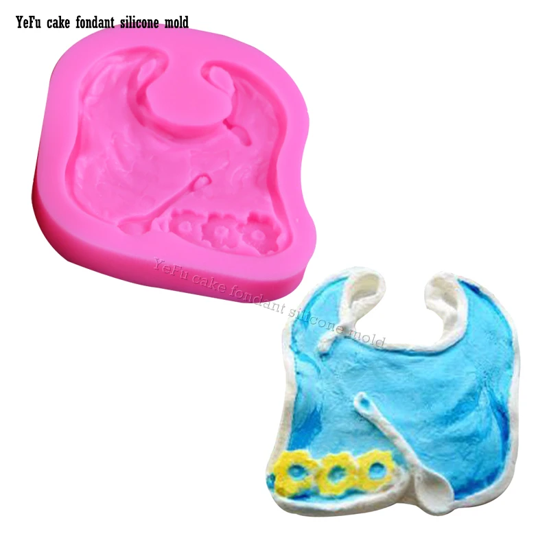 Baby Saliva pocket Lovely Flowers Spoon silicone mold chocolate fondant cake decoration tools kitchen Baking accessories F0862