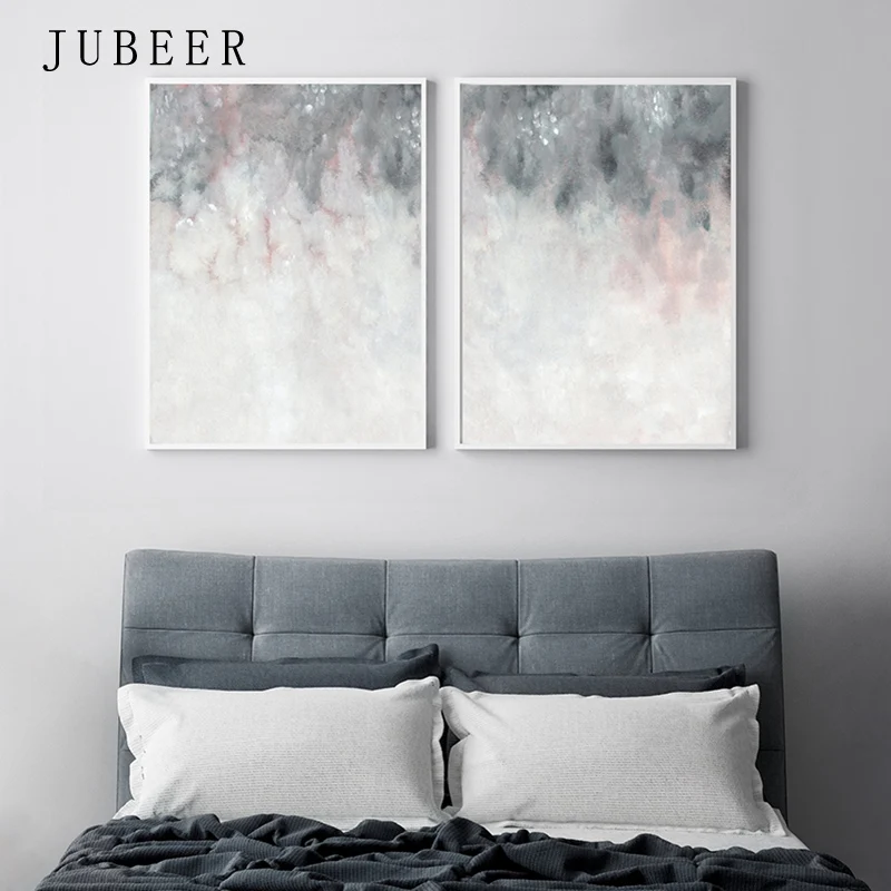 

Nordic Poster Pink Grey Wall Art Bedroom Abstract Painting Print Wall Pictures for Living Room Decoration Picture Home Decor