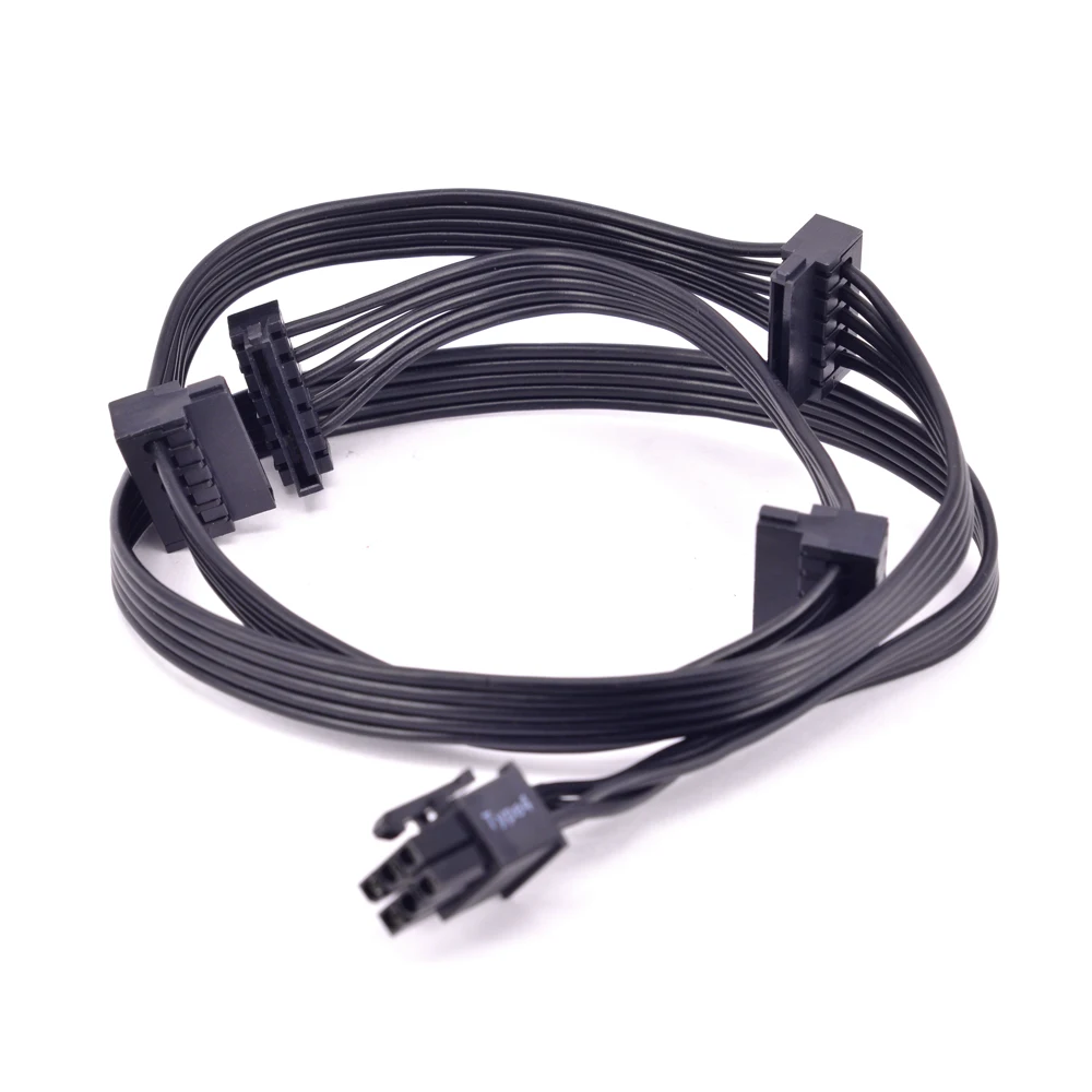 PCI-e 6Pin Male 1 to 4 SATA 15Pin Power Supply Cable Port Multiplier for CORSAIR RMx Series RM1000x RM850x RM750X RM650x RM550x