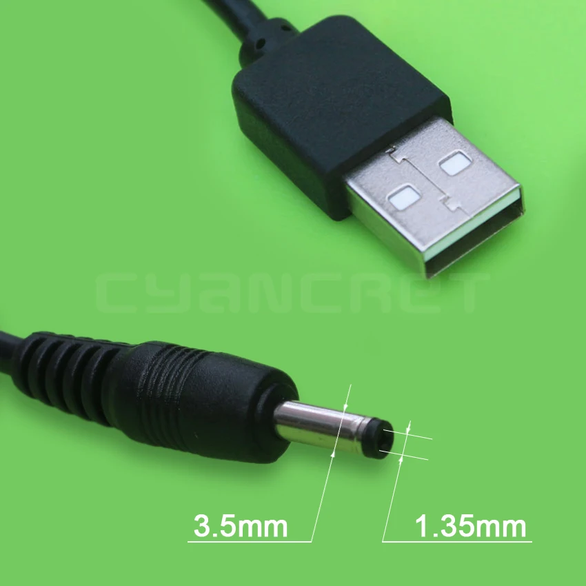 Kabel zasilający USB do DC 3.5x1.35mm 1.0M 2A obsługuje kabel złącze ładowarki 5V lub 9V lub 12V do routera TV, pudełko lampy stołowej MP3 MP4