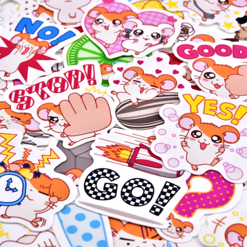 40pcs kawaii cute Self-made Hamster Stickers /Decorative Sticker /animal Hamtaro Scrapbooking  DIY Craft Photo Albums/Waterproof