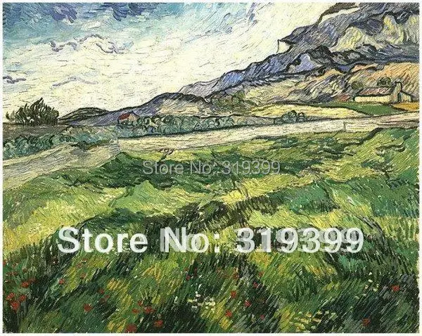Linen Canvas Oil Painting reproduction,Green Wheat Field by Vincent Van Gogh,100% handmade,Free DHL Shipping,Museum quality
