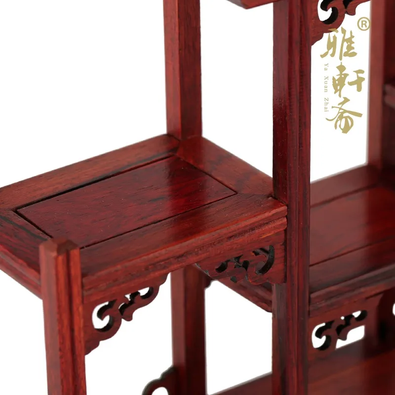 High-grade mahogany wood display shelf small objects frame tea booth frame teapot base