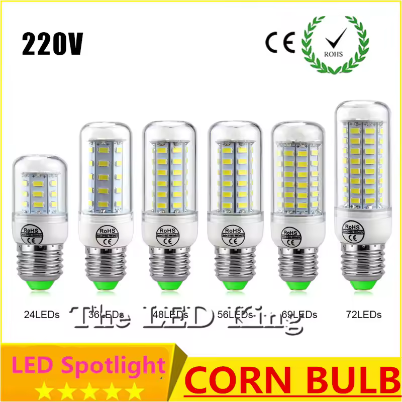 להחליף CFL 8W 12W 15W 20W 25W 30W E27 E14 220V LED אור הנורה גבוהה זוהר 5730 זרקור נוריות תירס מנורת נברשת תאורה
