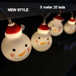 Connectable garland light LED Christmas lights fairy Led String Snowman lamp indoor outdoor decoration 5 m 20led AC110V 220V