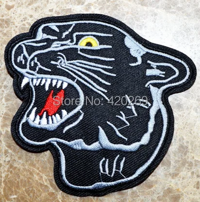 

HOT SALE! ~ ~ Black leopard Wild Iron On Patches, sew on patch,Appliques, Made of Cloth,100% Guaranteed Quality