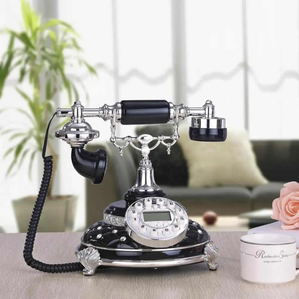 

Black Diamond European Retro Old Antique Telephone landline telephone classic caller ID