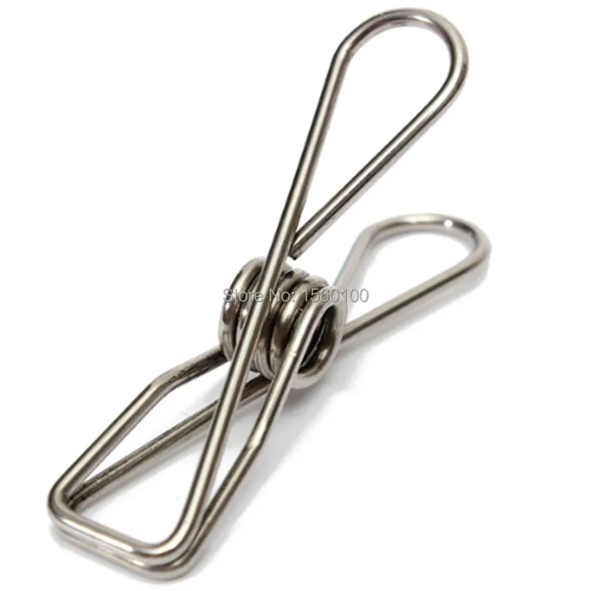 Free Shipping (20pcs/lot) Silver Metal Clips Stainless steel ticket clip Clothes/Socks Hanging Pegs Clips Clamps Silver Laundry