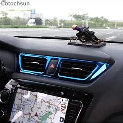 Cotochsun car-styling stainless steel Center console dashboard Outlet air vent decoration sticker case for Kia rio K2 2011-2016