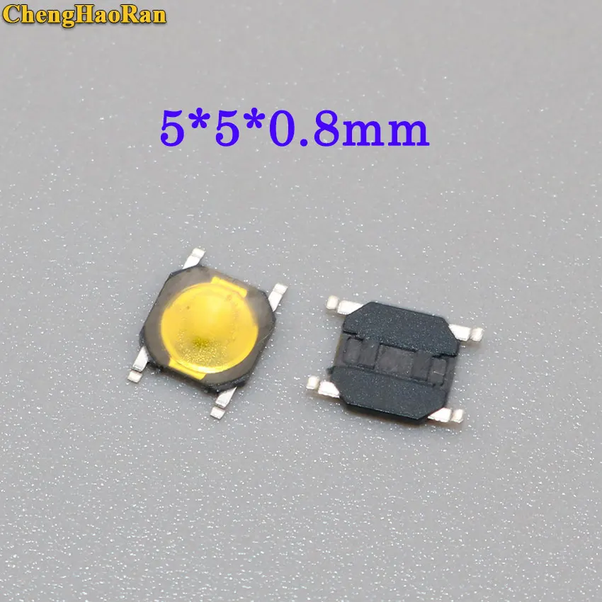 ChengHaoRan 5-20 sztuk metal dome 5*5*0.8mm cienki film przełącznik dotykowy 4 stóp stóp łatka przycisk micro przełącznik 5*5*0.8mm