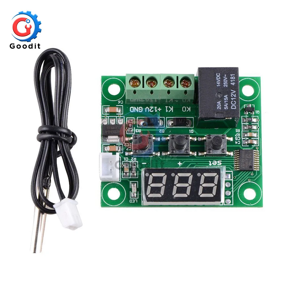 DC 12V W1209WK W1209 Digital Thermostat Temperature Controller Regulator Thermoregulator Incubator NTC Sensor Meter Case