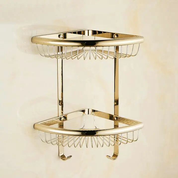 Gold brass Bathroom Accessories Bath Towel Shelf Towel Bar Paper Holder Cloth Hook