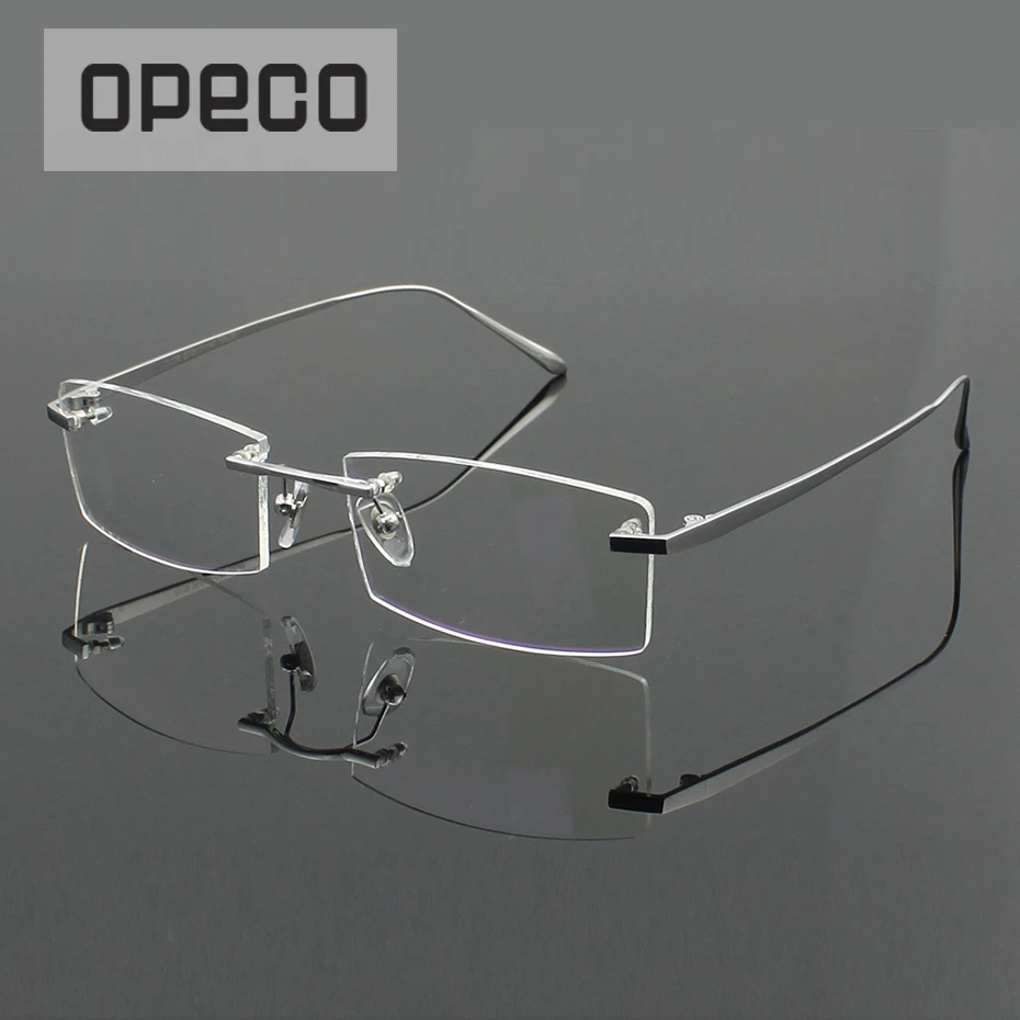 

Opeco 100% Pure Titanium Rimless Men's Eyewear Glasses Frame male Myopia Optical Prescription Eyeglasses Spectacles 1179