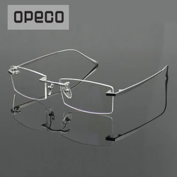 Opeco 100% Pure Titanium Rimless Men's Eyewear Glasses Frame male Myopia Optical Prescription Eyeglasses Spectacles 1179