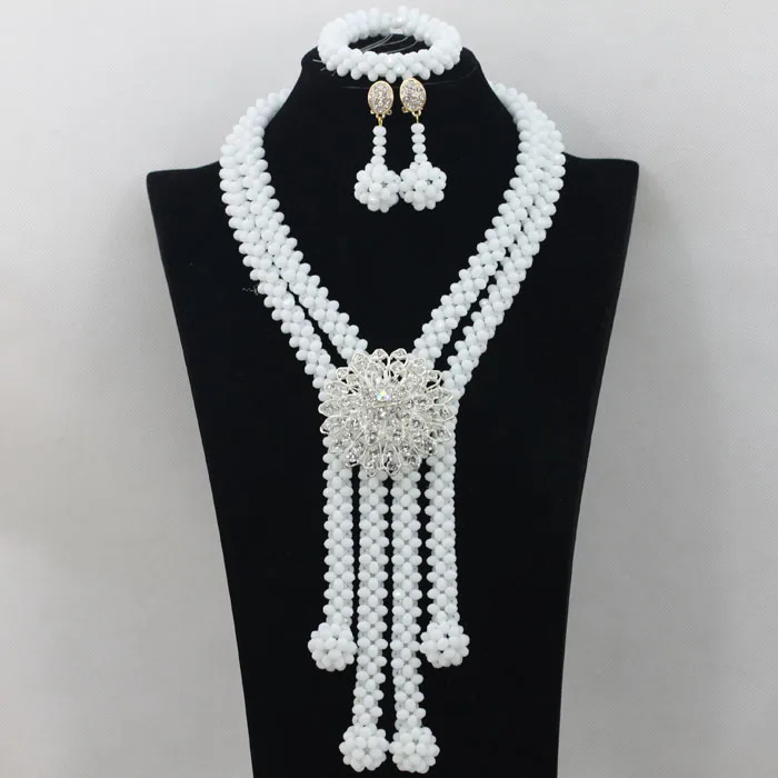 Green Crystal Beads Bridal Jewelry Sets African Costume Necklace Nigerian Wedding African Beads Jewelry Set  ABF405