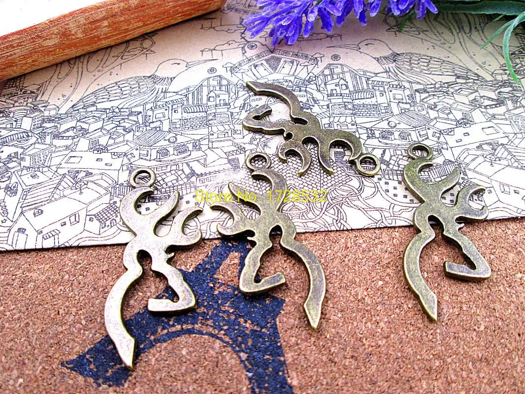 

8 шт -- 45*18 мм античная бронза музыкальный маленький олень голова силуэт очаровательные оленьи рога подвески