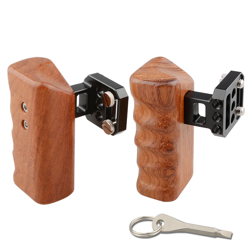 CAMVATE Wooden Camera Handle Grip Left & Right With 1/4