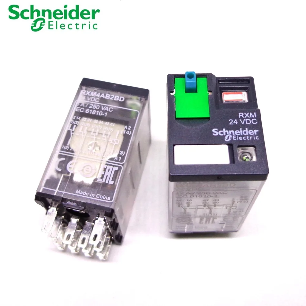 Schneider 100%-NEW 5PCS RXM4AB2BD RXM4AB2P7 RXM4AB2JD RXZE1M4C 4CO 6A RELAY+LTB+LED 24VDC 230VAC original RELAY