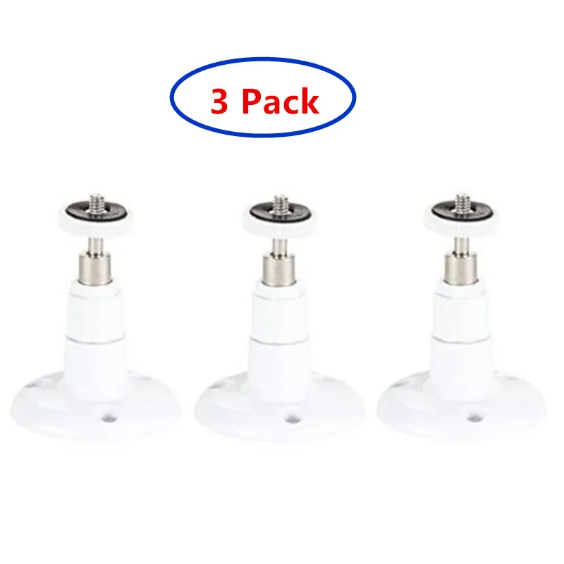 (3 Pack,White) ABS Wall Mount Indoor and Outdoor Mount Bracket Adjustable for Arlo Pro 2, Arlo Pro, Arlo Cam and Other Models