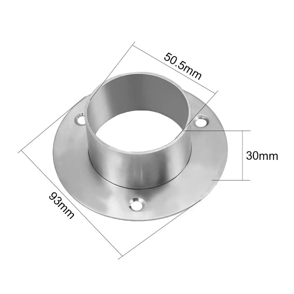 Uxcell 2pcs Pipe Fittings Wardrobe Pipe Bracket 26mm 32mm 39mm 50.5mm Dia Wall Mount Floor Rod Flange Socket Hardware Tool