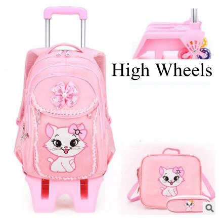 kids School backpack On wheels Children School Rolling backpacks bag for kids wheeled backpack bag for Girls school Trolley bags