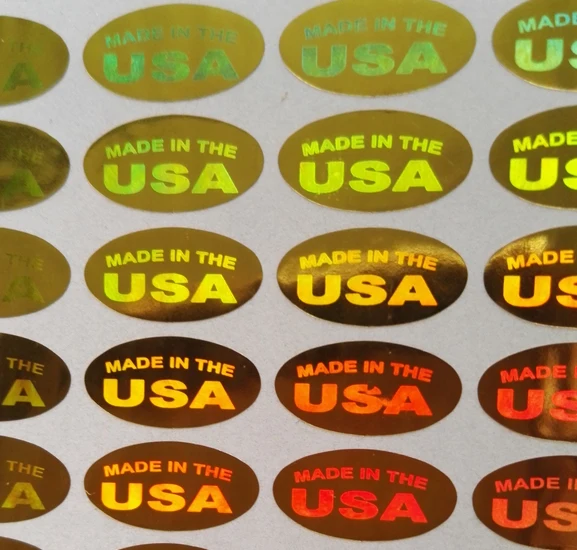 MADE IN THE USA Hologram Stickers 1000pcs 13x6.5mm 1/2 Inch Oval Shape SILVER OR GOLD OPTIONS