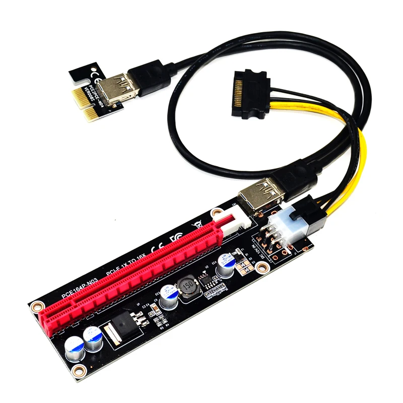 

NEW 60cm Super stable PCI-E PCI E Express 1x to 16x graphics Card Riser Extender Adapter VER006C For Bitcoin BTC Miner Machine