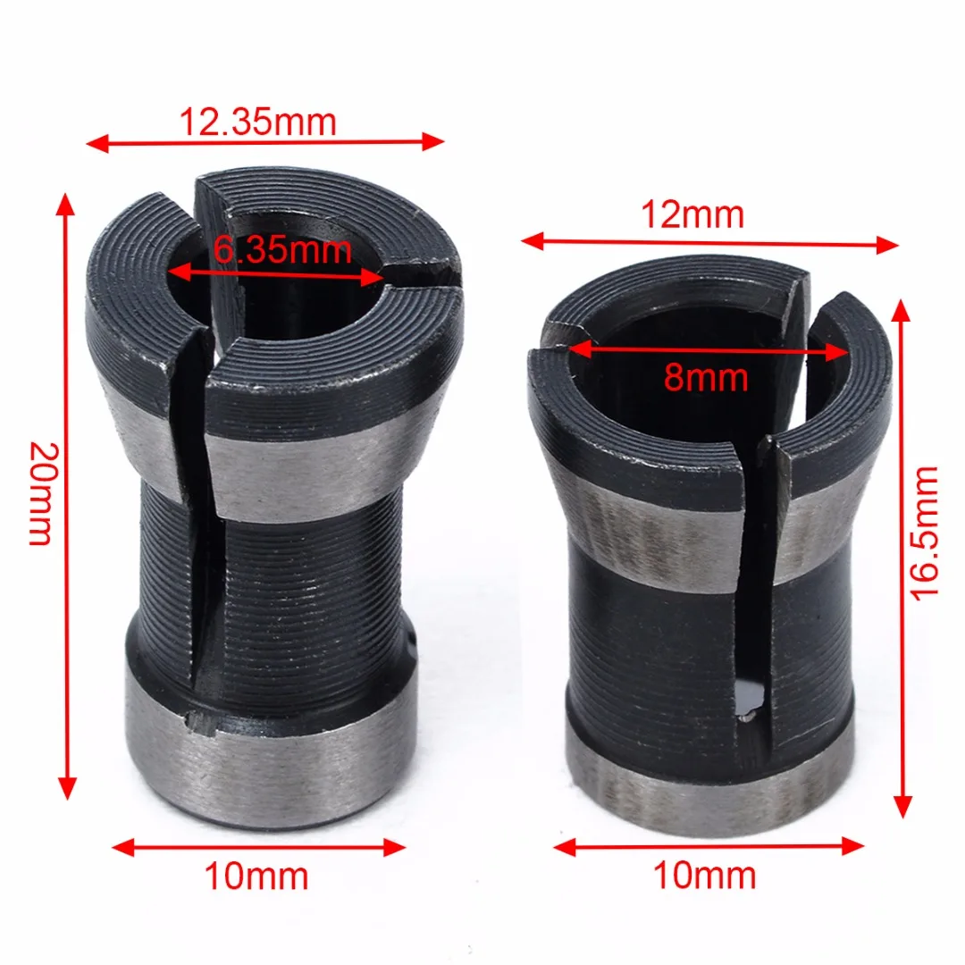 

1 Pair New 6.35mm 8mm Collet Chuck High Precision Engraving Trimming Machine Electric Router