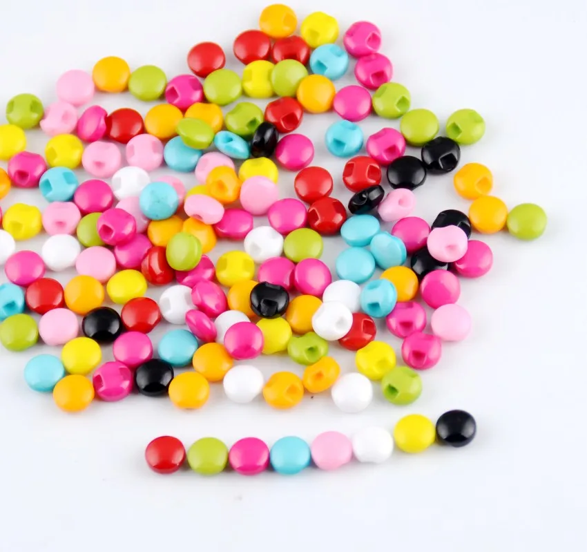 Wholesale 200Pcs Mixed Color Cute Retro Sweet Resin Sewing Shank Buttons Scrapbook 9mm Dia. Knopf Bouton Decoration D2817