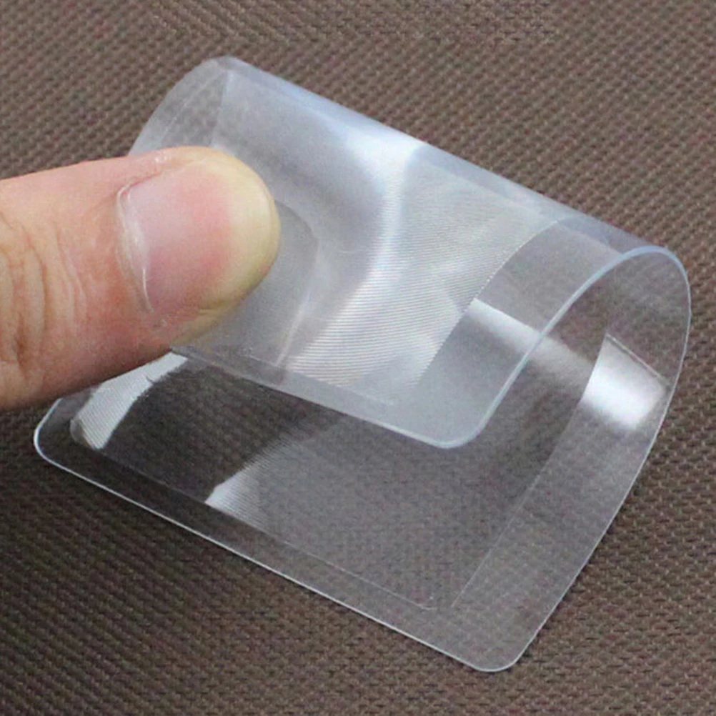 Fresnel – carte de crédit transparente, 5 pièces, loupe 3 X