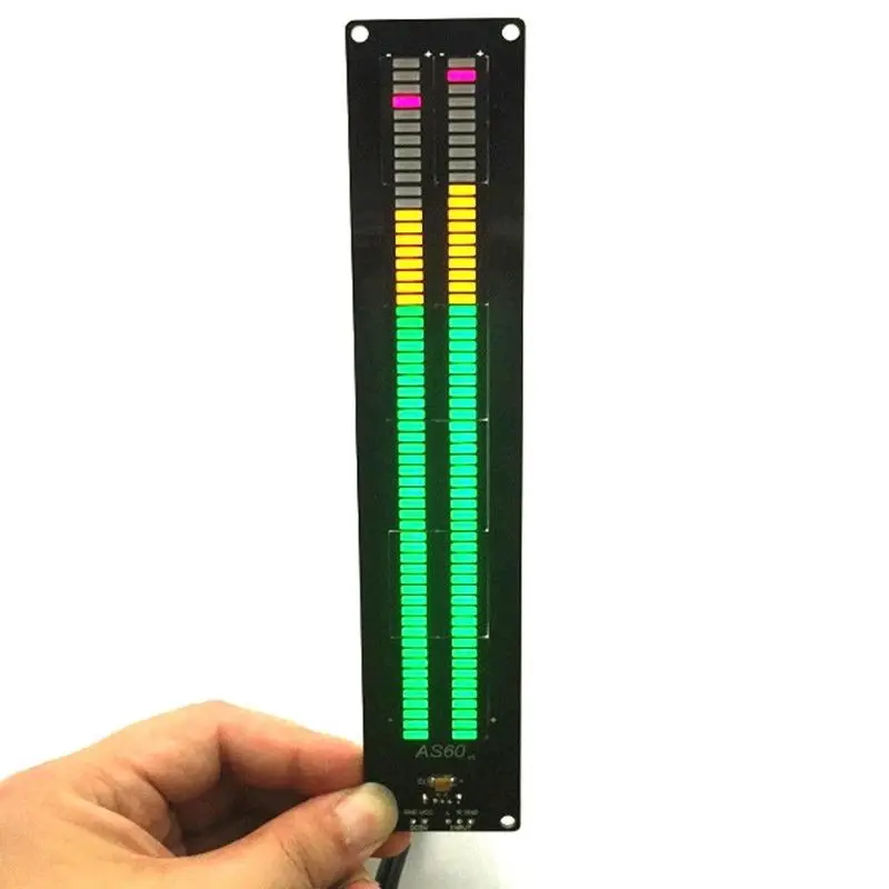 AS60 LED muzyki spektrum wskaźnik podwójny kanał 60 profesjonalnych poziomu głośności wyświetlacz elektroniczny DIY światła miernik VU z ca\'se