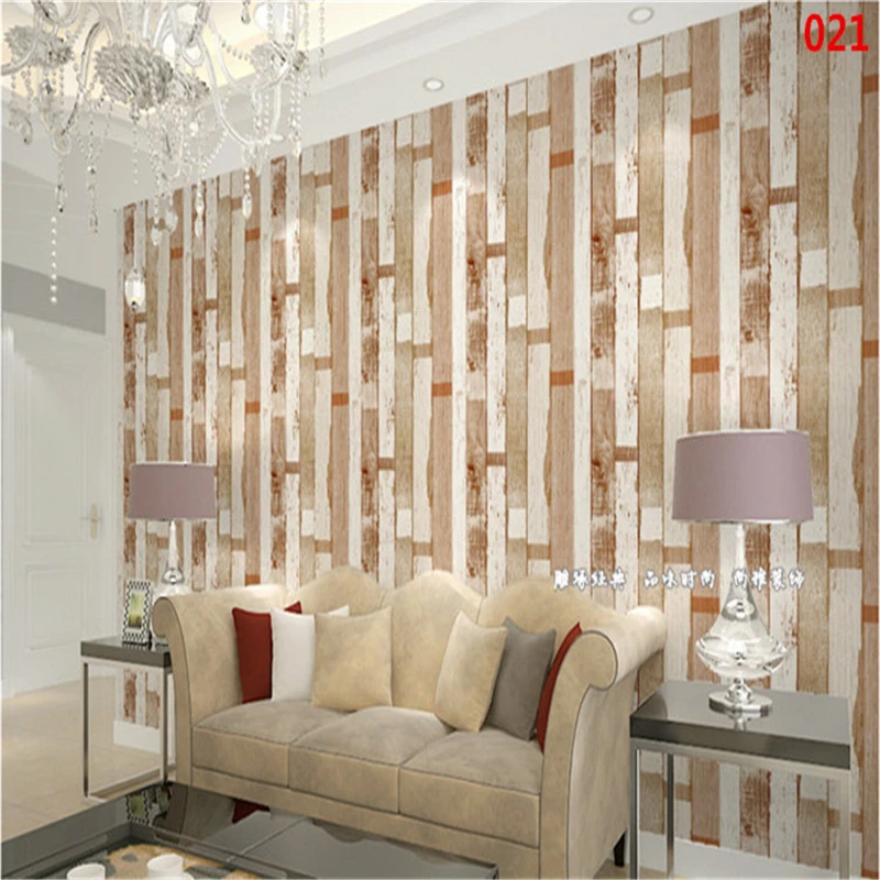 beibehang  3d wallpaper for walls Nostalgic Wood For Grain American Style Non-woven wallpaper for Living Room Tv wall paper